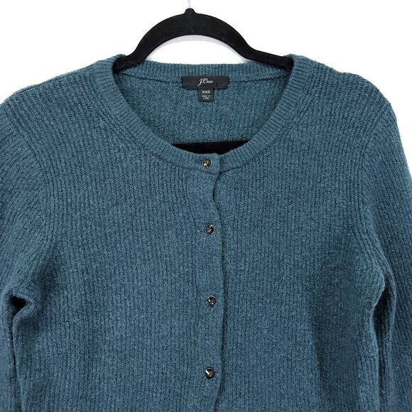 J Crew Cardigan Sweater Womens XXS Wool Alpaca Button Front Ribbed - Picture 4 of 8